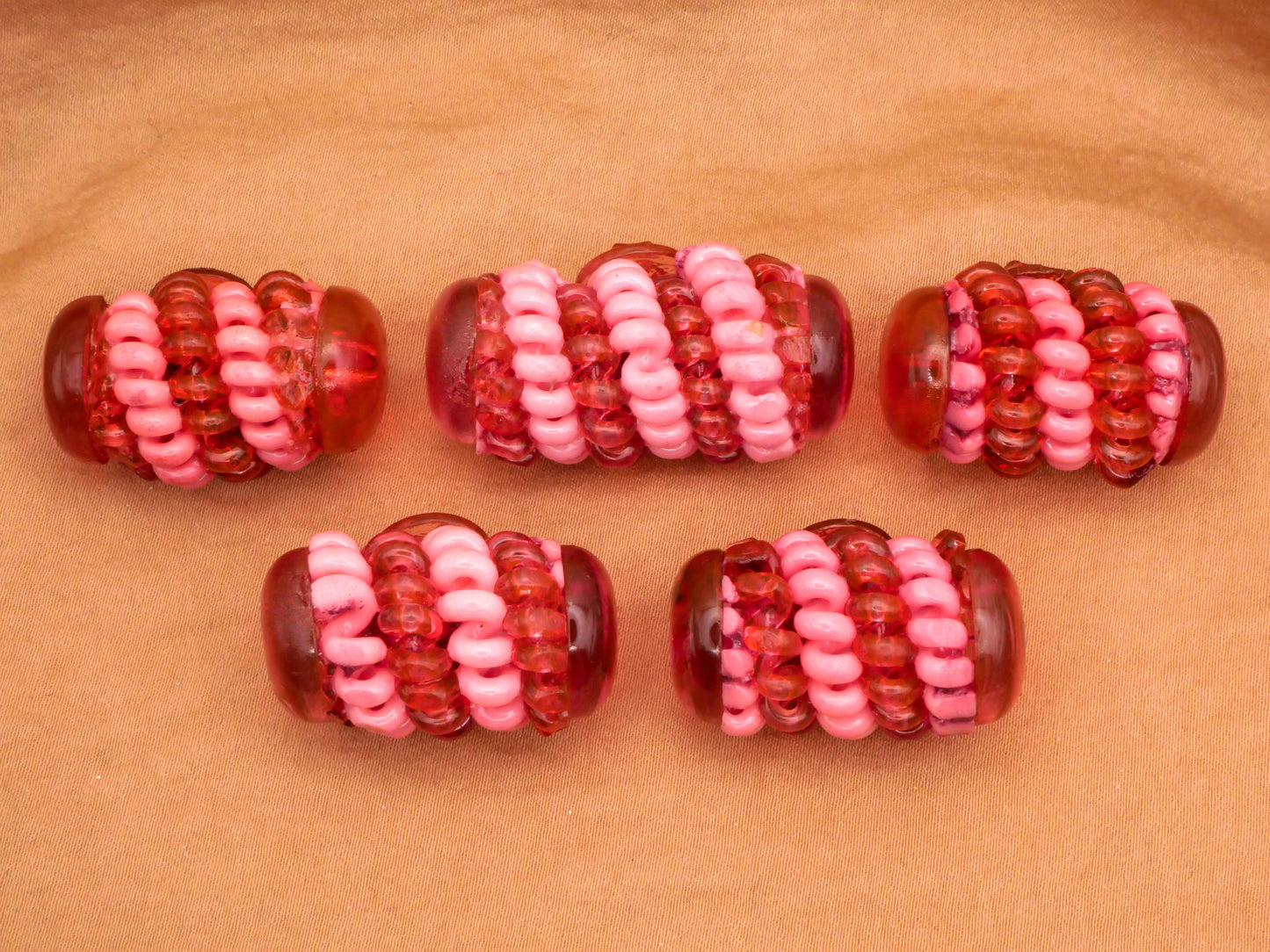 Coil Cylinder Fuchsia Pink Extruded Celluloid Early Plastic Button Various 18-38mm