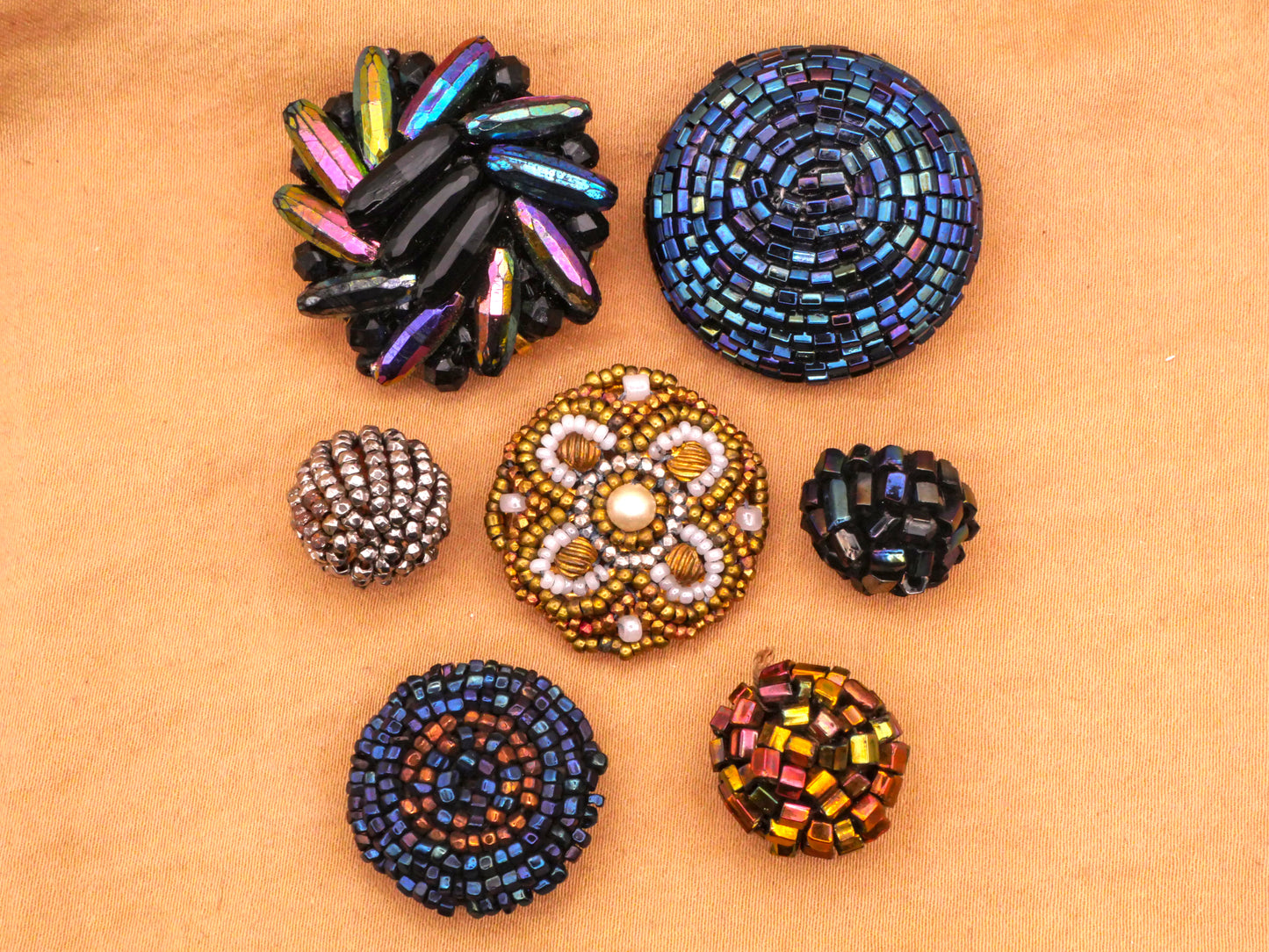 Beaded Beading Sparkle Vintage Button Various 13-29mm