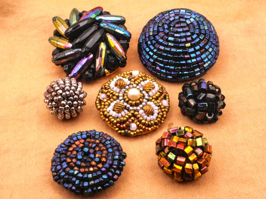 Beaded Beading Sparkle Vintage Button Various 13-29mm