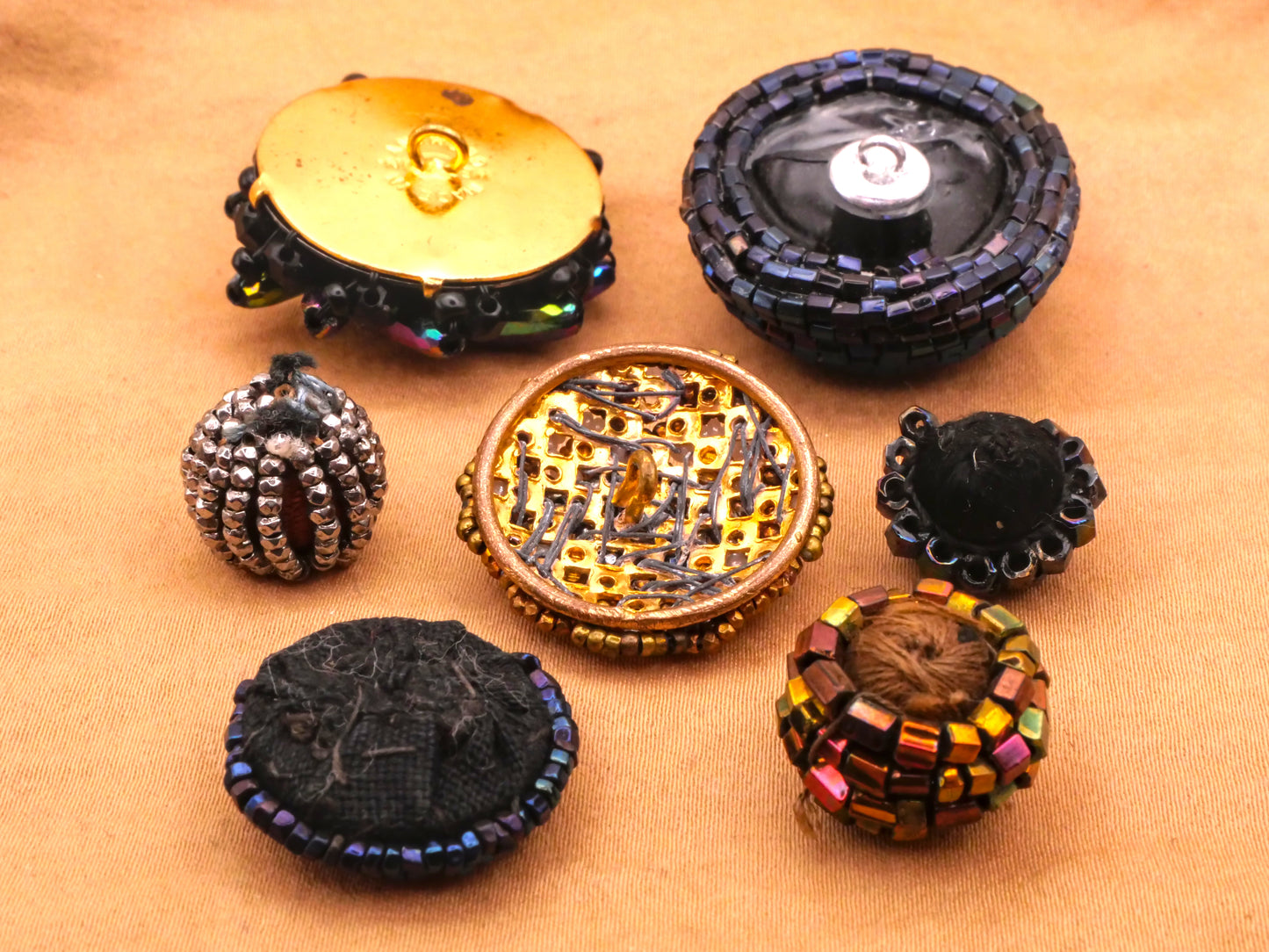 Beaded Beading Sparkle Vintage Button Various 13-29mm