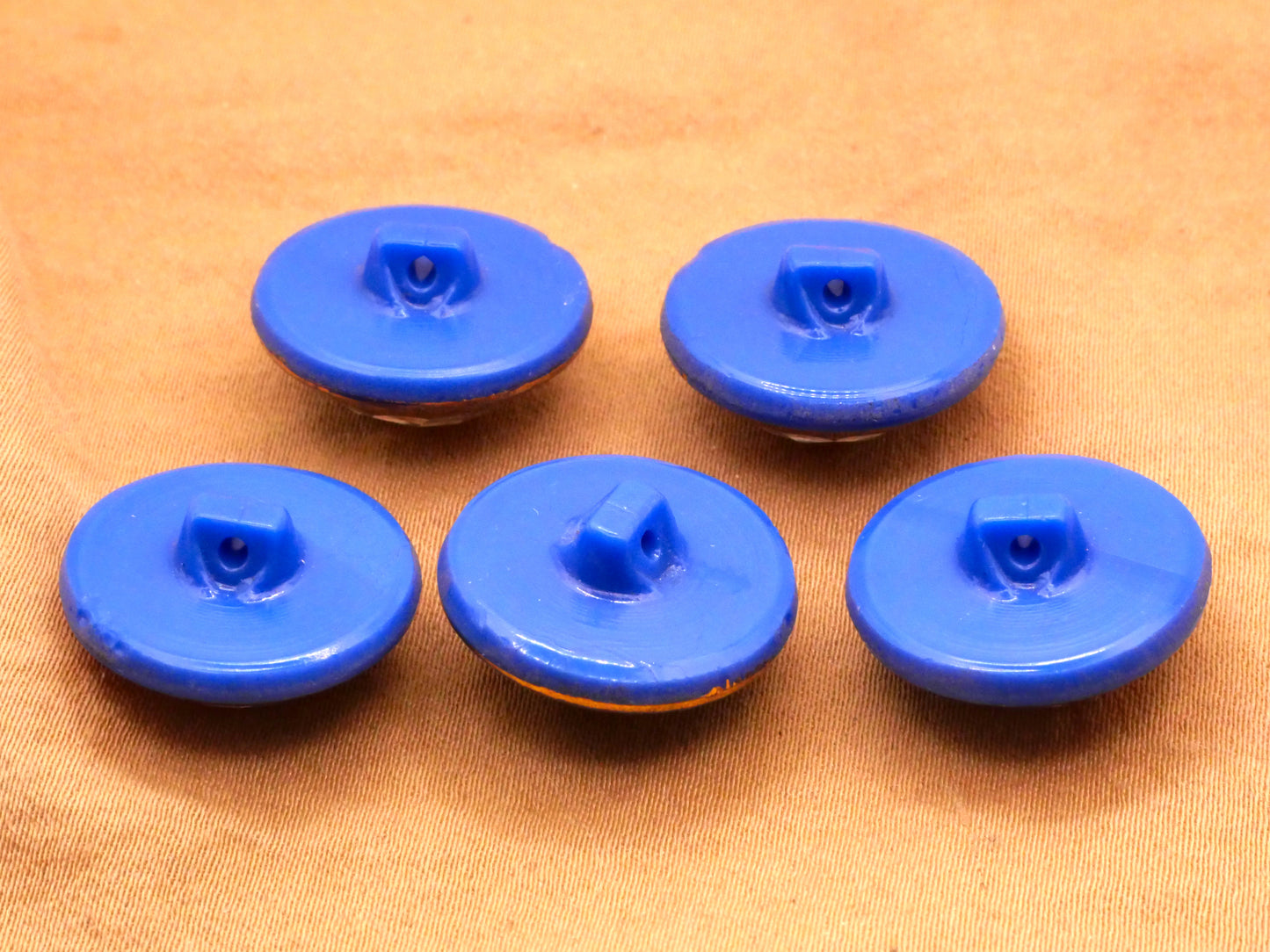 Nebula Look Coral Pink Glitter Blue Glass Button Various 18mm