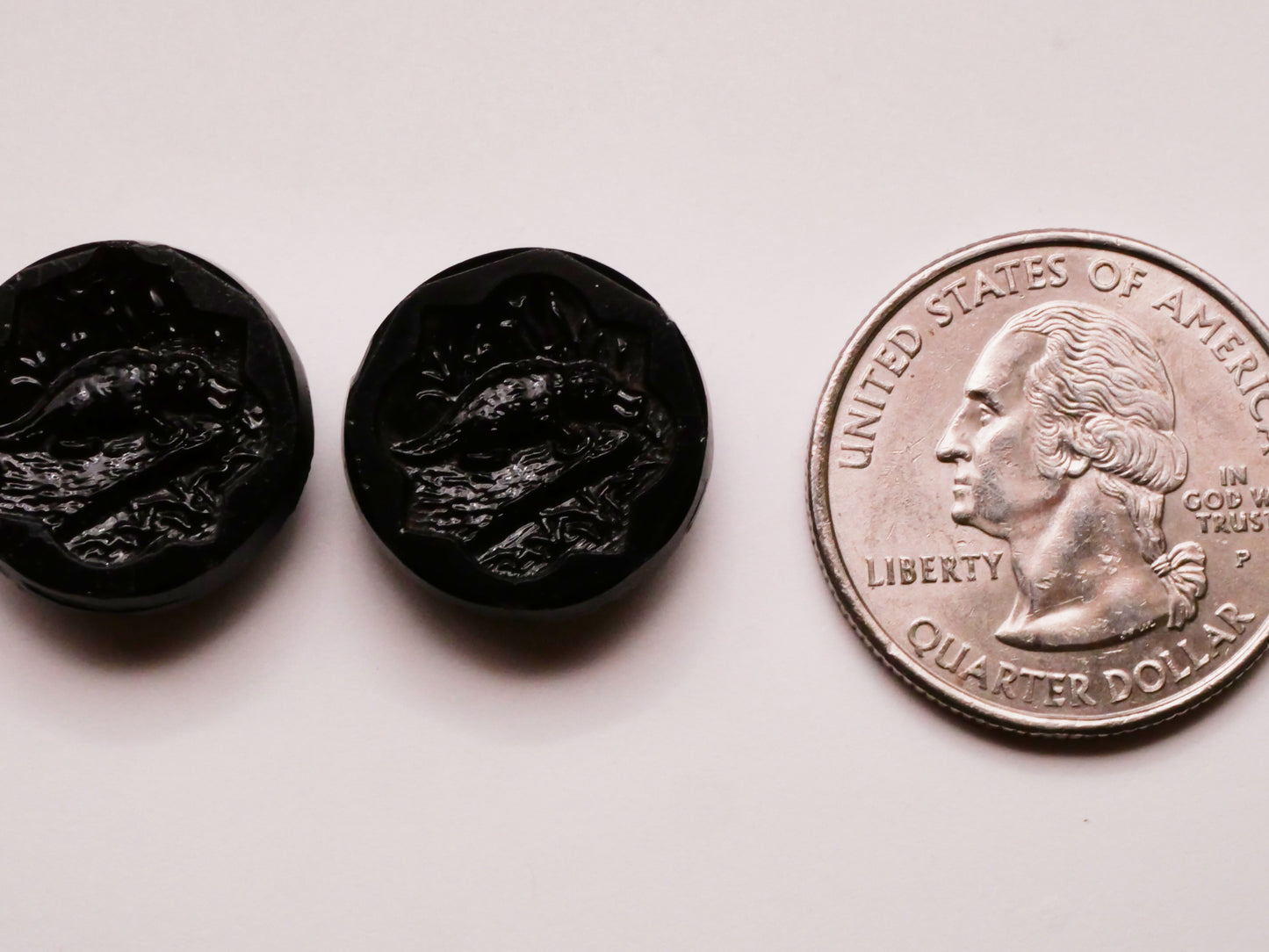 Platypus Australia Antique Black Glass Button Various 17mm