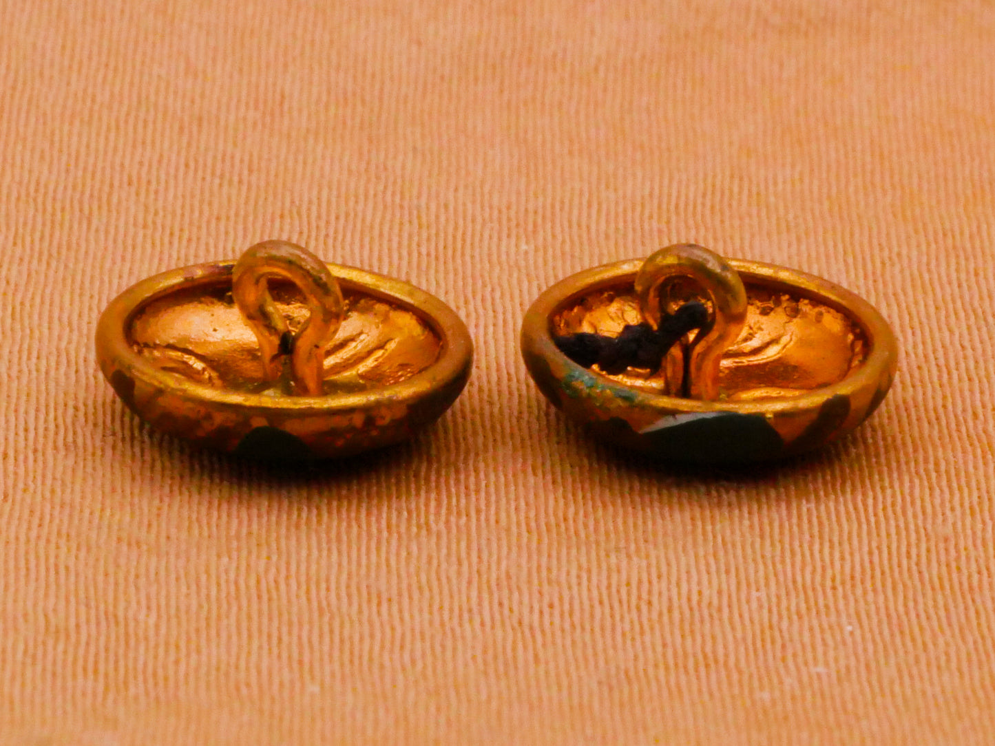 Topography Enamel Painted Brass Metal Pair of Buttons 10mm