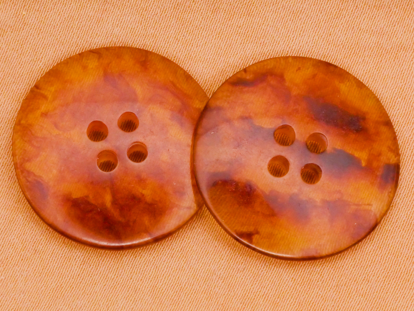 Jupiter Gas Planet Look Early Plastic Pair of Buttons 23mm