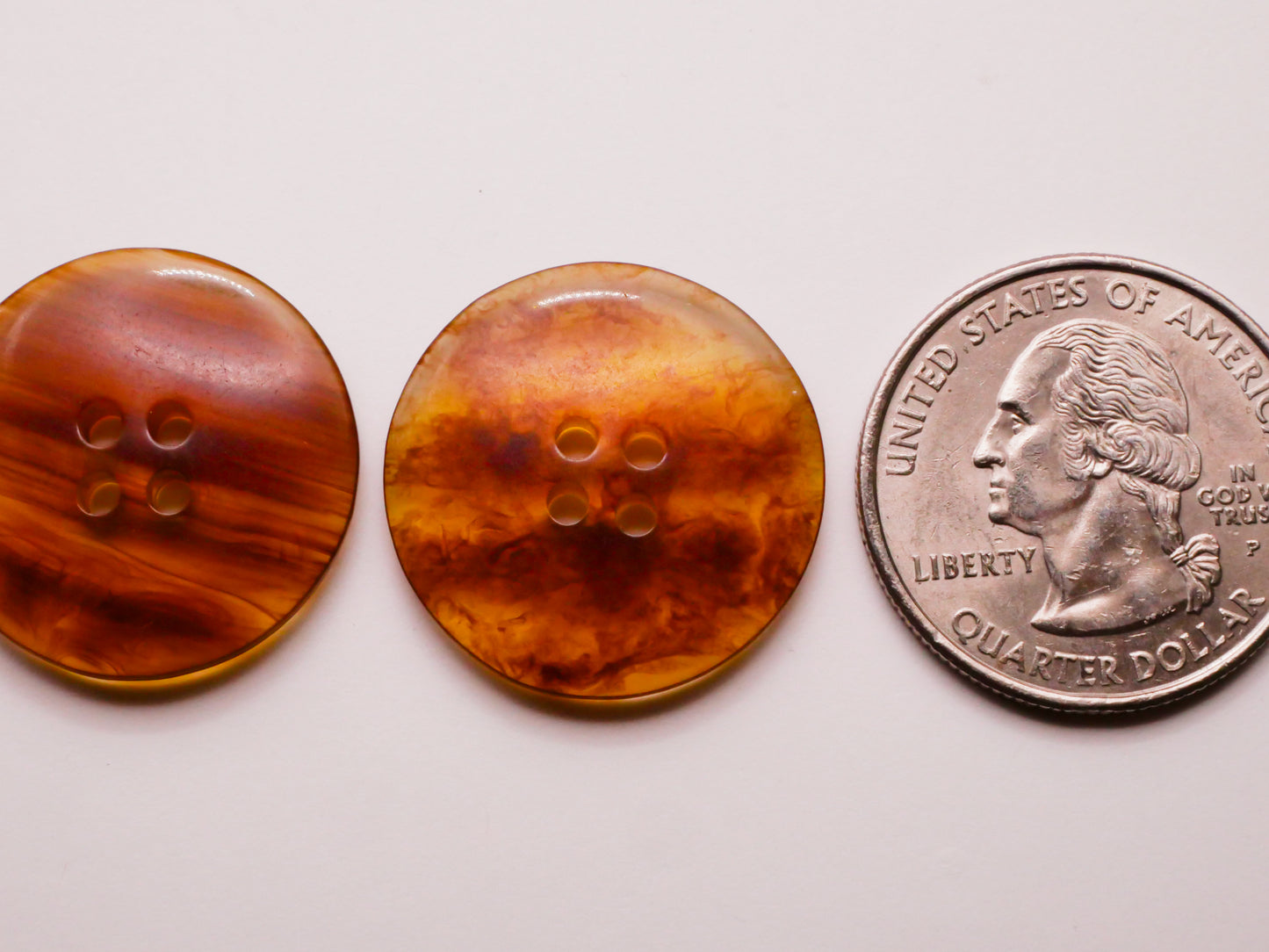 Jupiter Gas Planet Look Early Plastic Pair of Buttons 23mm
