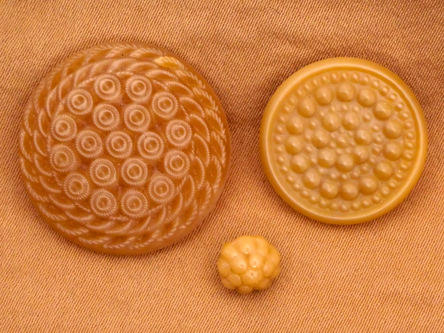 Cluster Texture Tan Vintage Glass Button Various 7-23mm