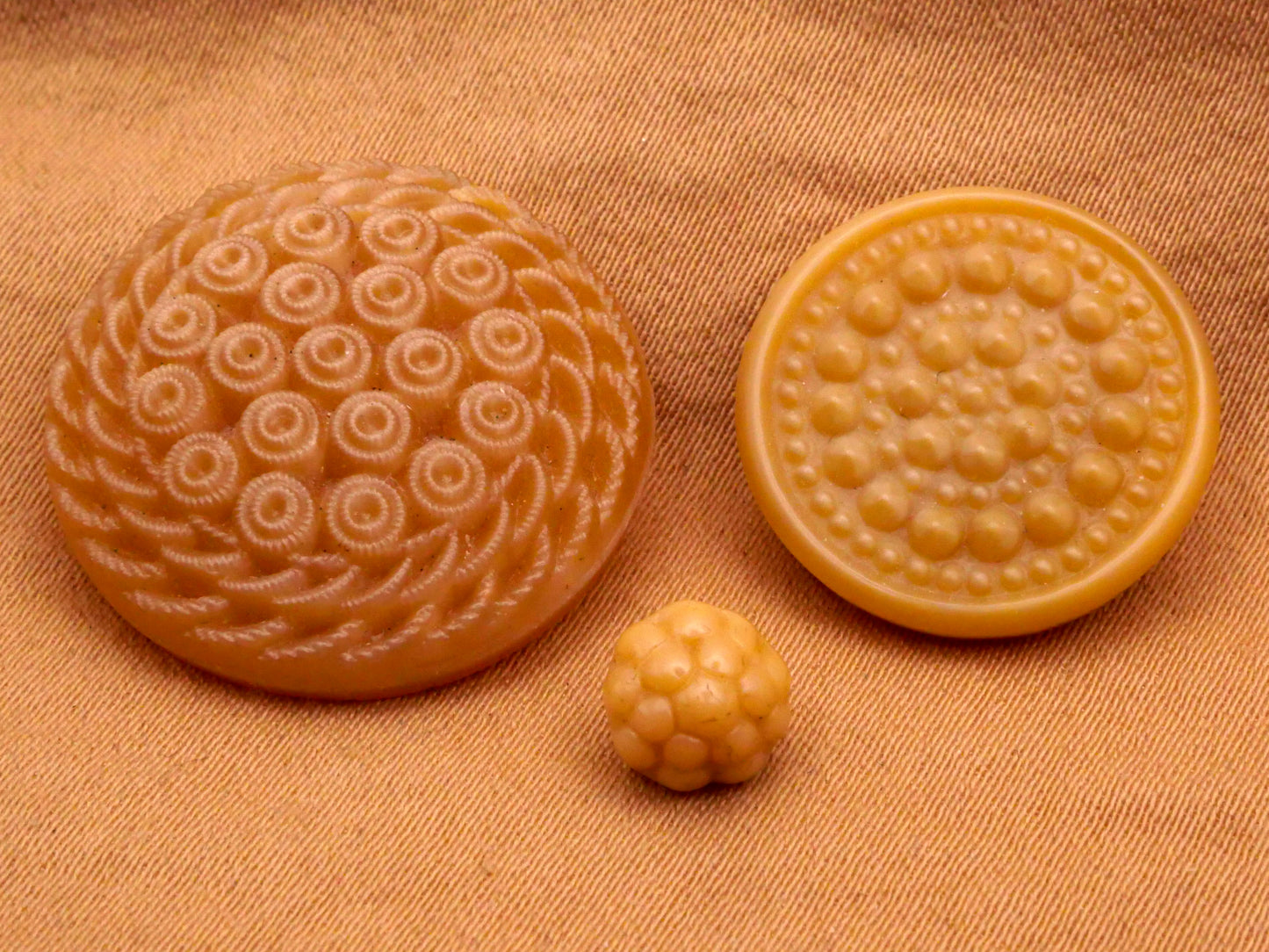 Cluster Texture Tan Vintage Glass Button Various 7-23mm