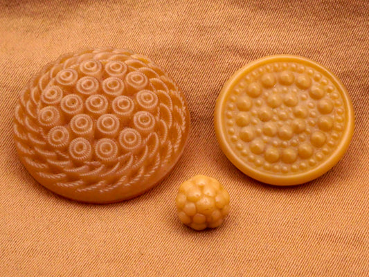 Cluster Texture Tan Vintage Glass Button Various 7-23mm