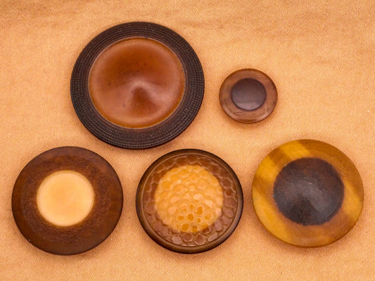Ring Eye Pressed Texture Two-Tone Vegetable Ivory Button Various 12-28mm