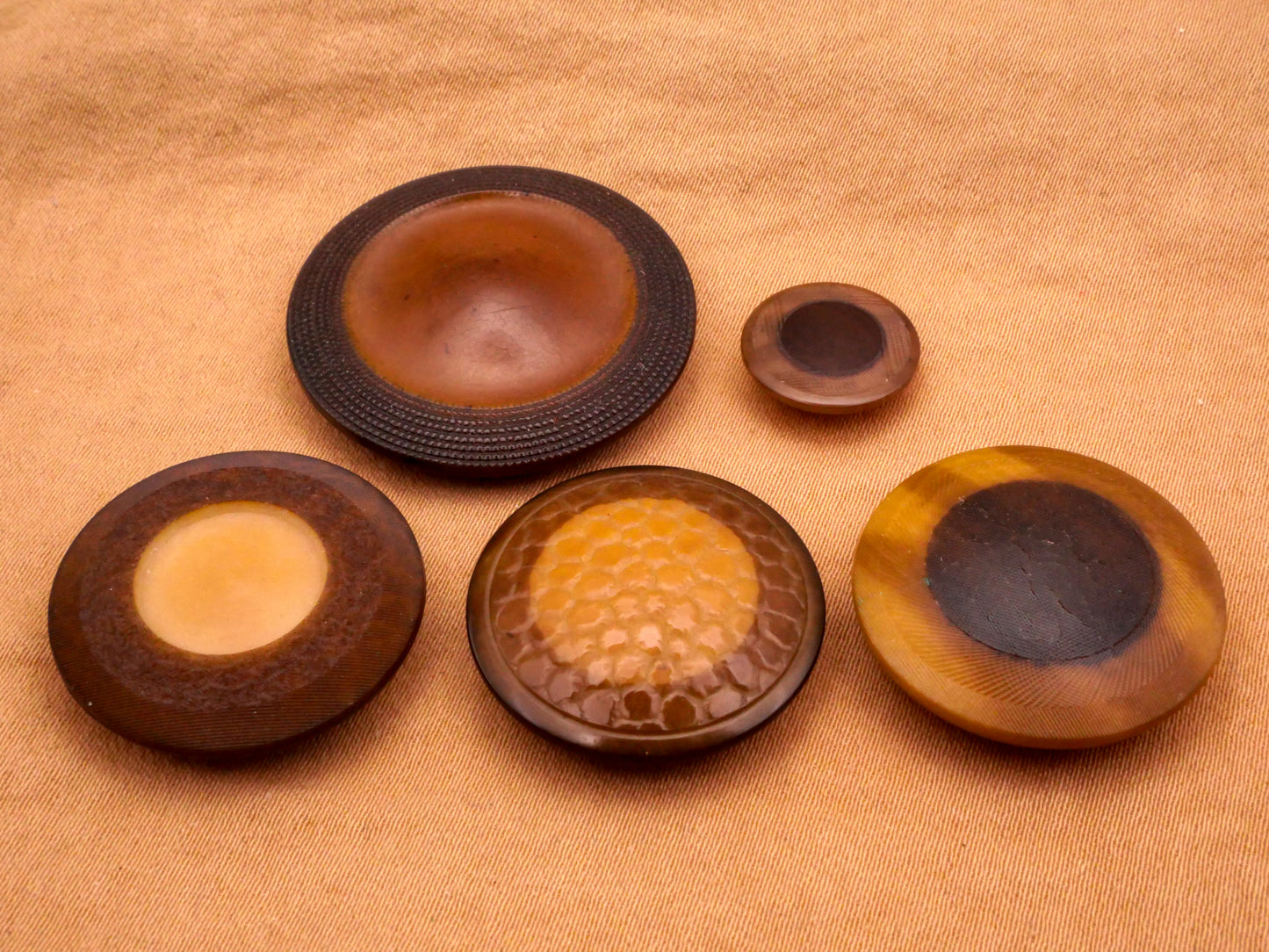 Ring Eye Pressed Texture Two-Tone Vegetable Ivory Button Various 12-28mm