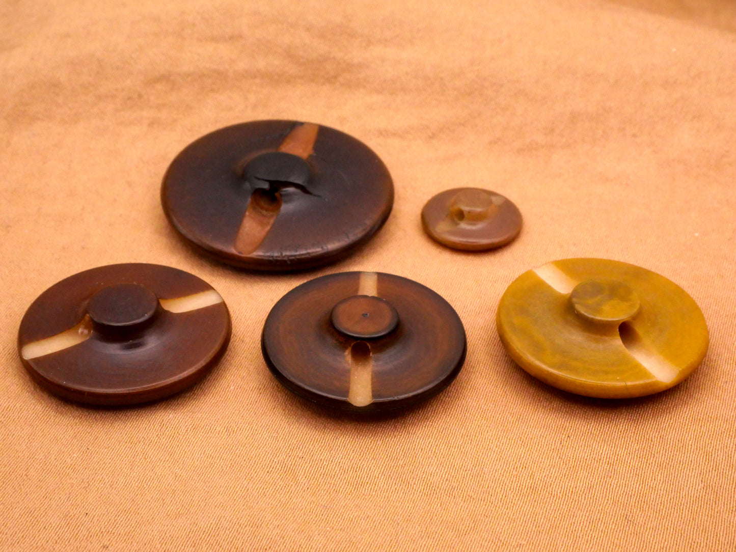 Ring Eye Pressed Texture Two-Tone Vegetable Ivory Button Various 12-28mm