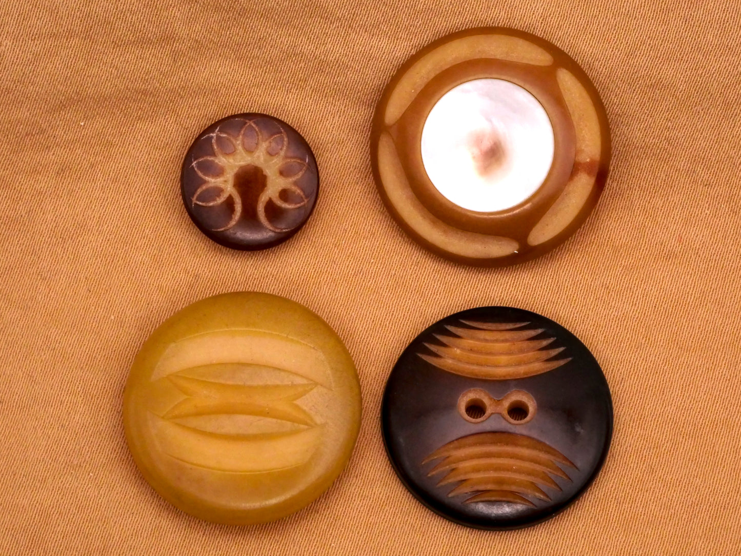 Tribal Carved Vegetable Ivory Vintage Button Various 13-23mm
