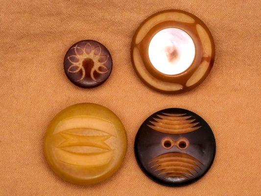 Tribal Carved Vegetable Ivory Vintage Button Various 13-23mm