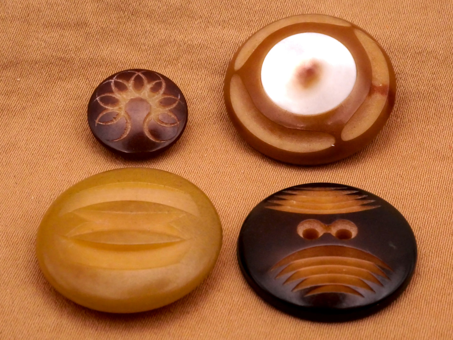 Tribal Carved Vegetable Ivory Vintage Button Various 13-23mm