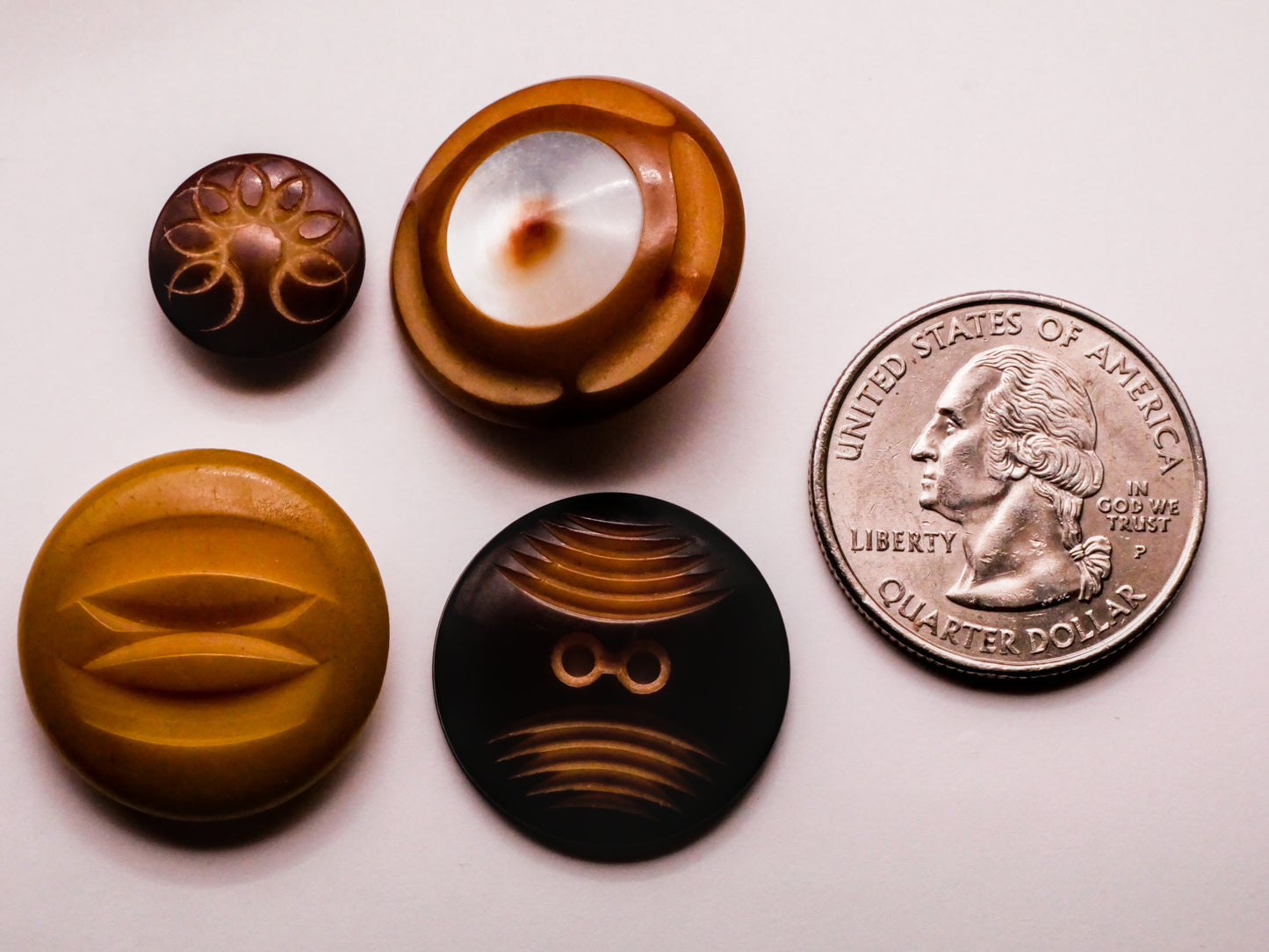 Tribal Carved Vegetable Ivory Vintage Button Various 13-23mm