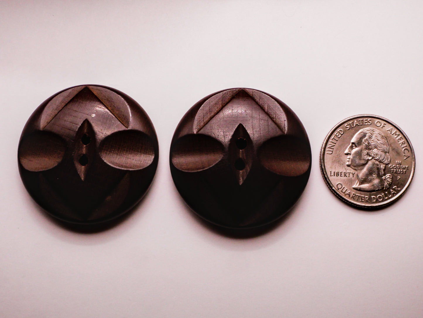 Tribal Look Carved Wood Large Button Various 36mm