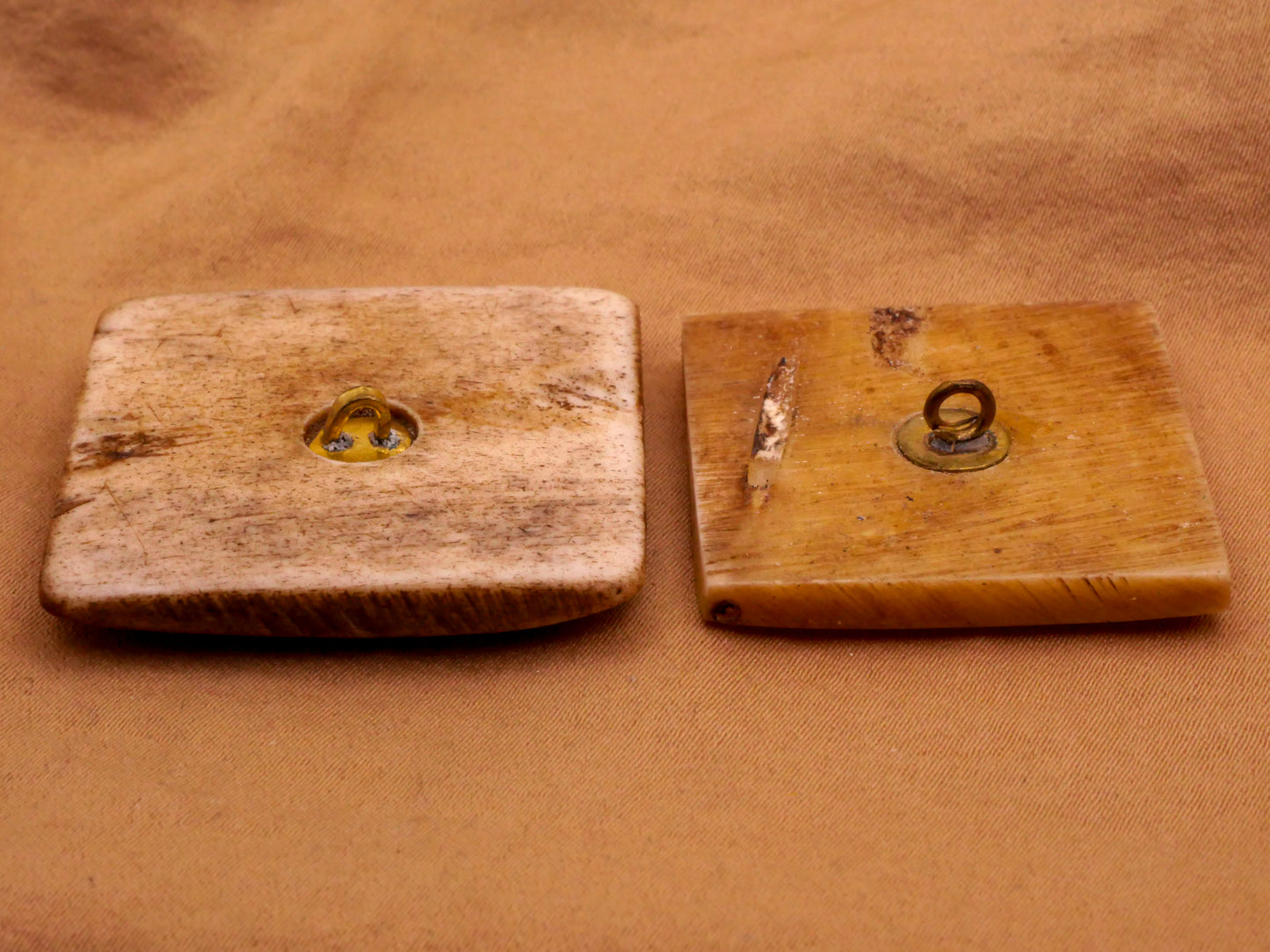 Elephant Carved Square Bone Button Various 30-34mm