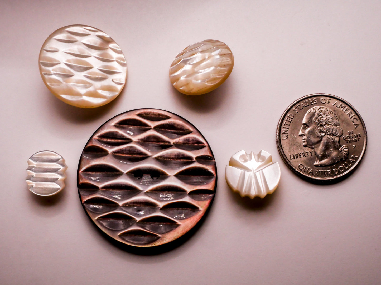 Tribal Look Carved Mother of Pearl Shell Button Various 12-37mm