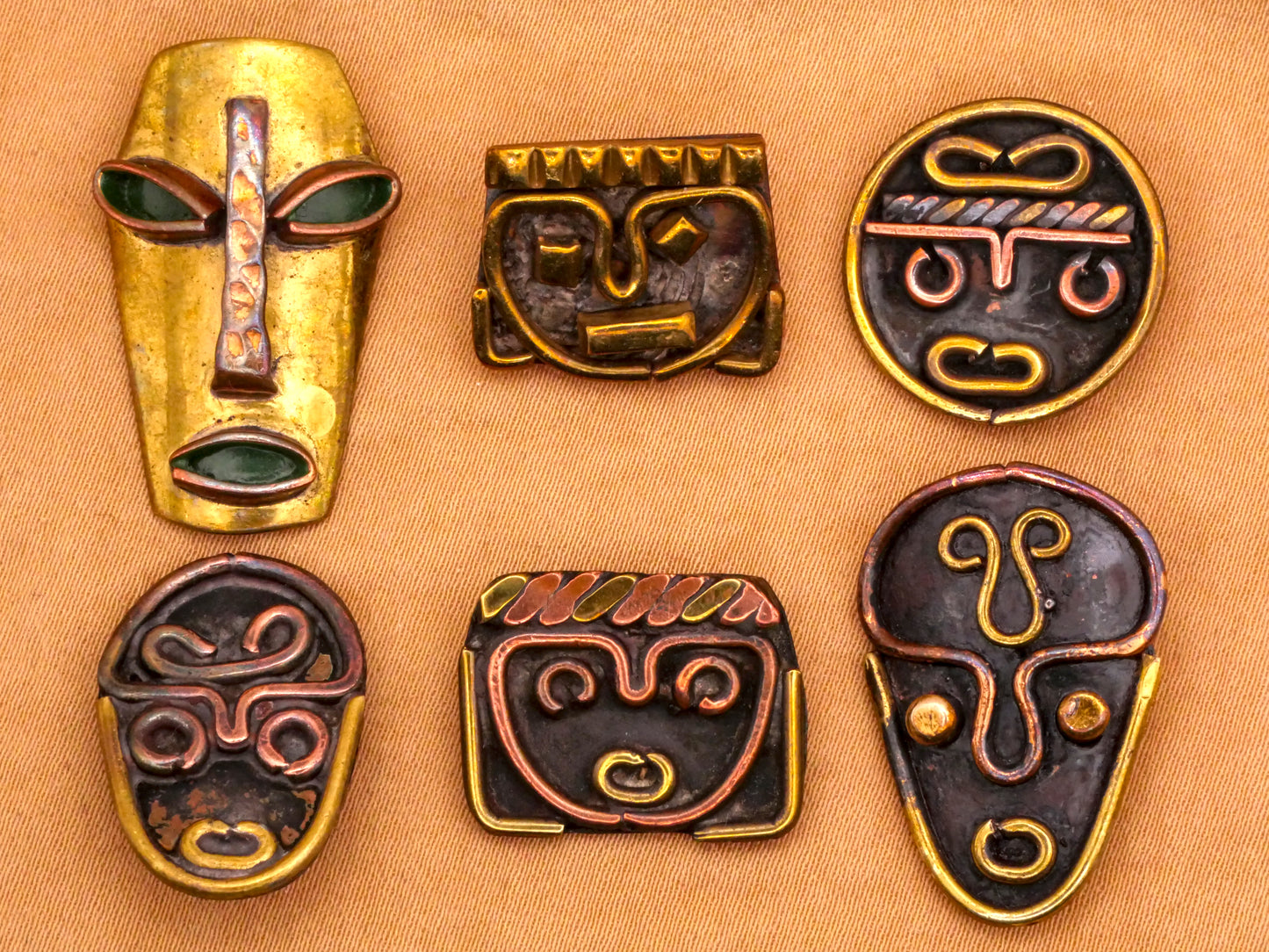 Mask Face Mixed Metals Handmade Button Various 14-28mm