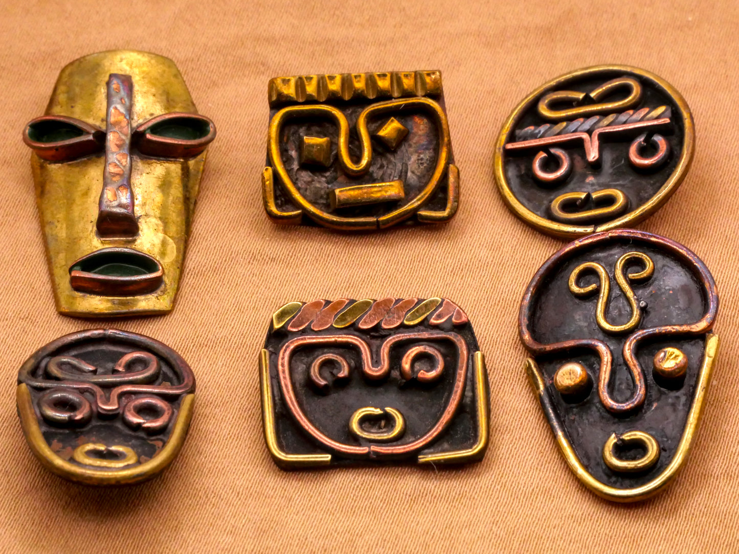 Mask Face Mixed Metals Handmade Button Various 14-28mm
