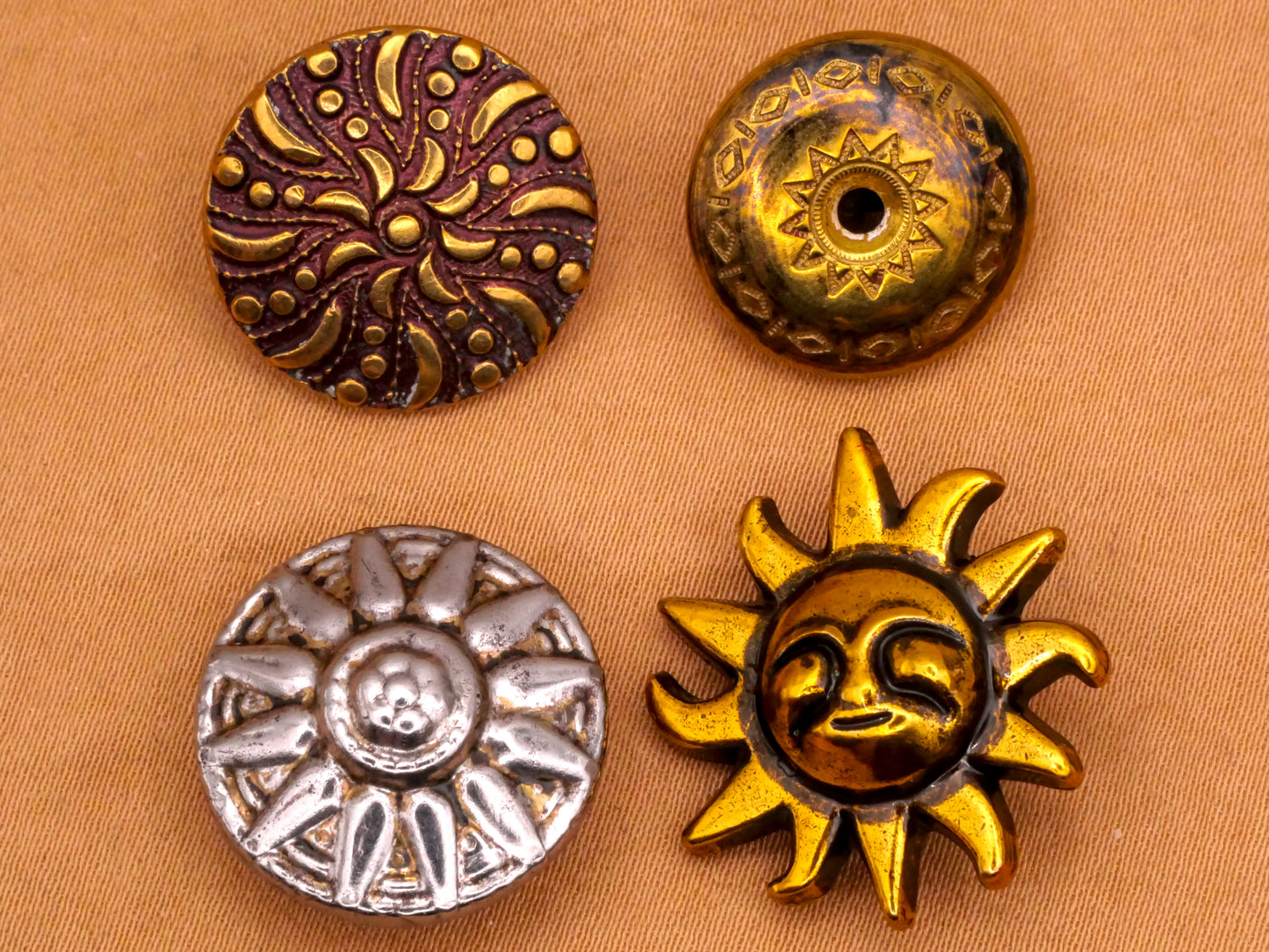 Sun Rays Celestial Metal Button Various 16-22mm