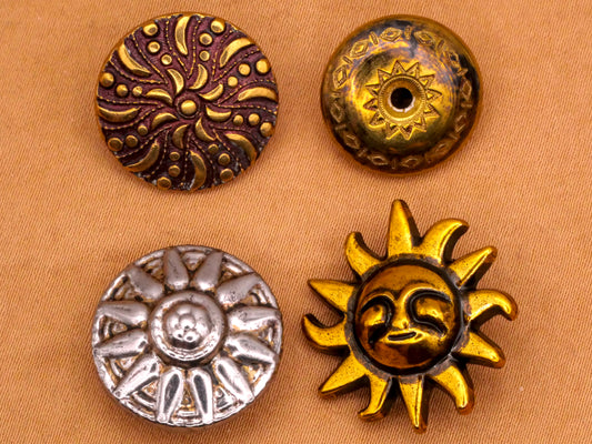 Sun Rays Celestial Metal Button Various 16-22mm