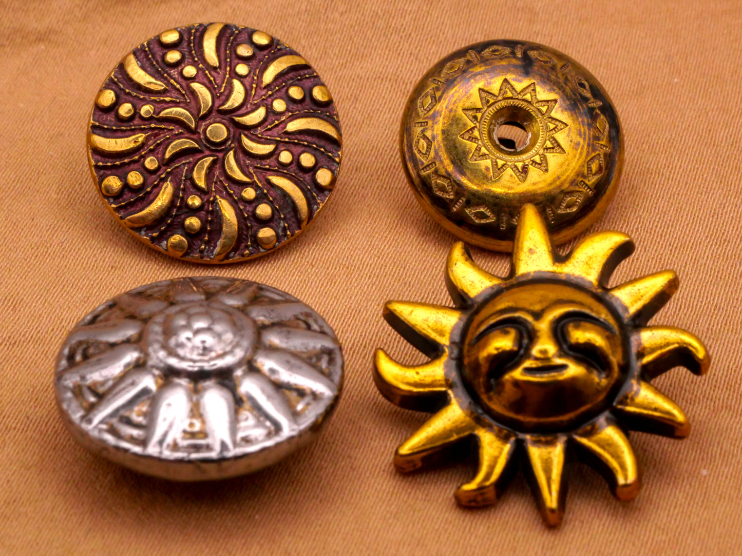 Sun Rays Celestial Metal Button Various 16-22mm