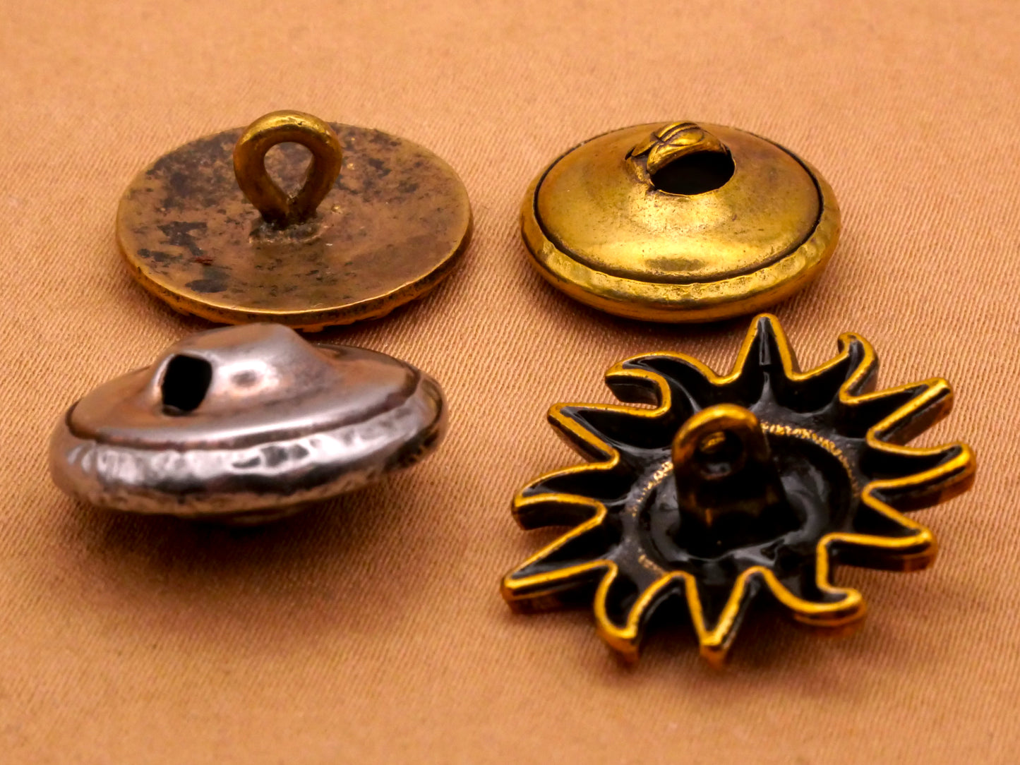 Sun Rays Celestial Metal Button Various 16-22mm