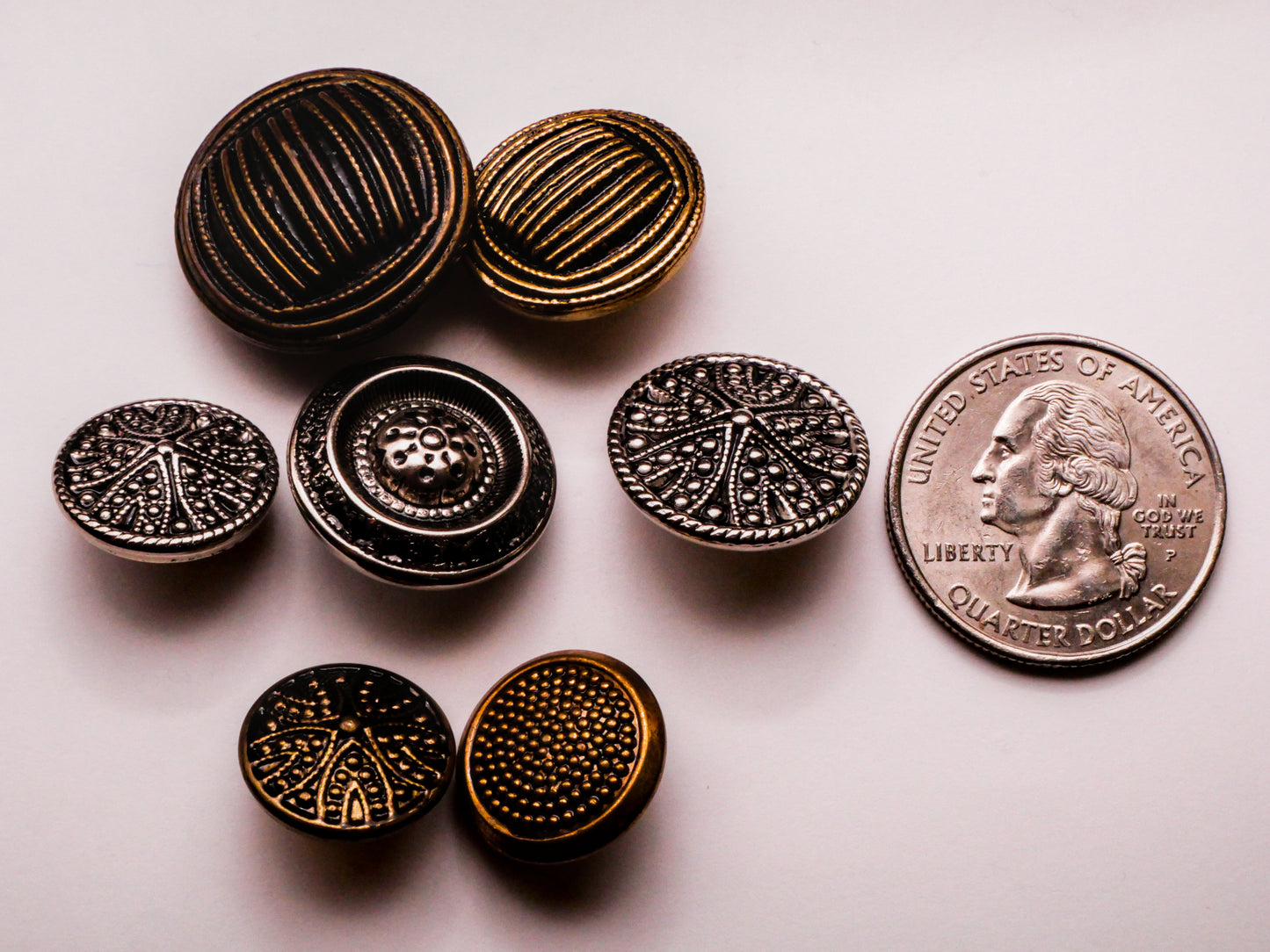 Texture Vintage Metal Button Various 15-22mm