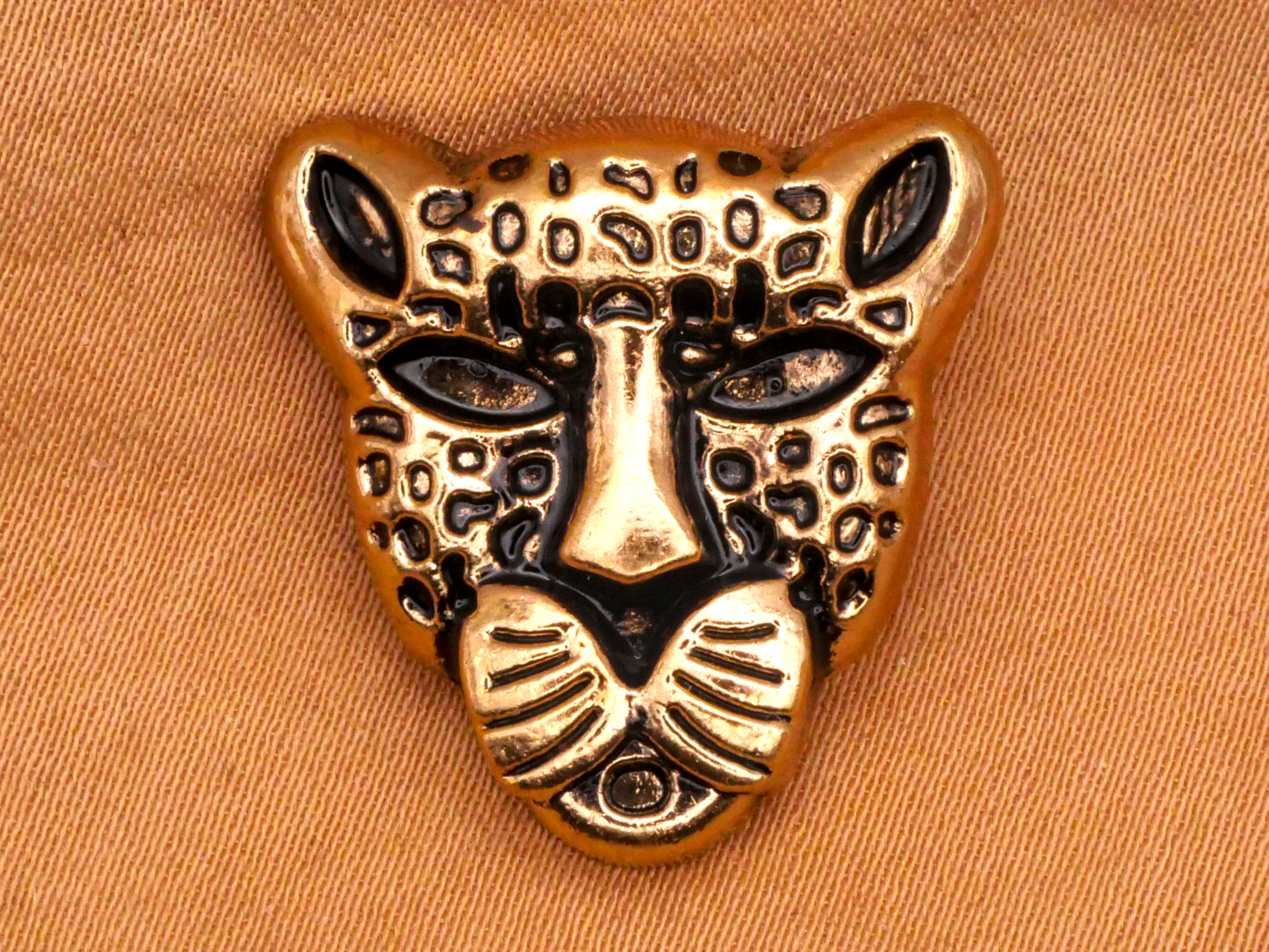 Leopard Cheetah Big Cat Face Metal Button 22mm