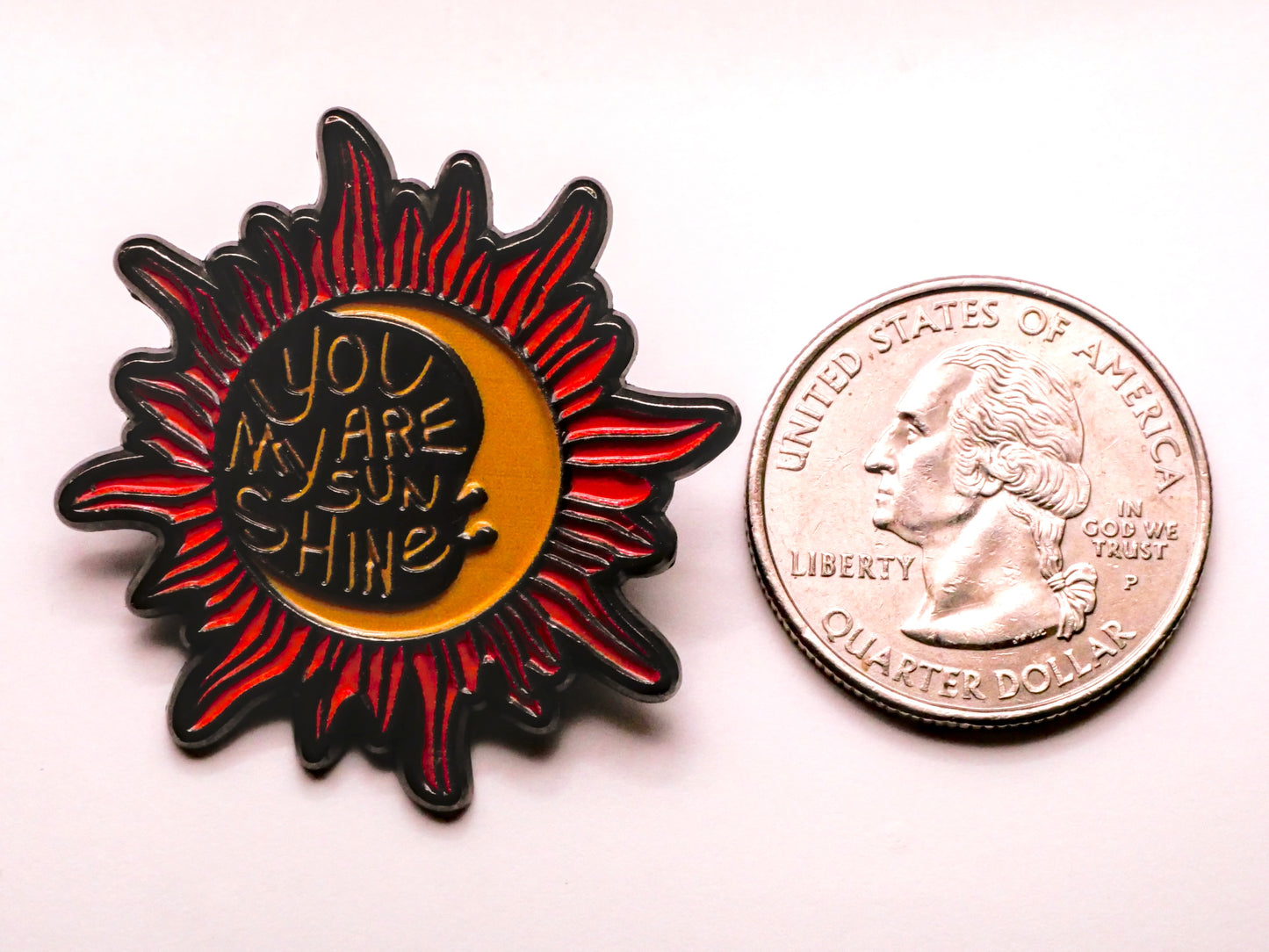 You Are My Sunshine Sun Moon Enamel Metal Large Button 36mm
