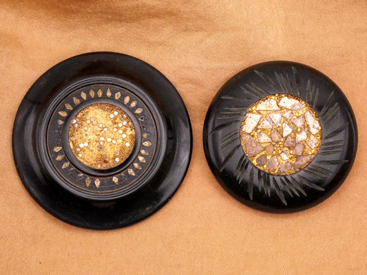 Sun Gold Glitter Sand Bakelite Early Plastic Button Various 37-44mm