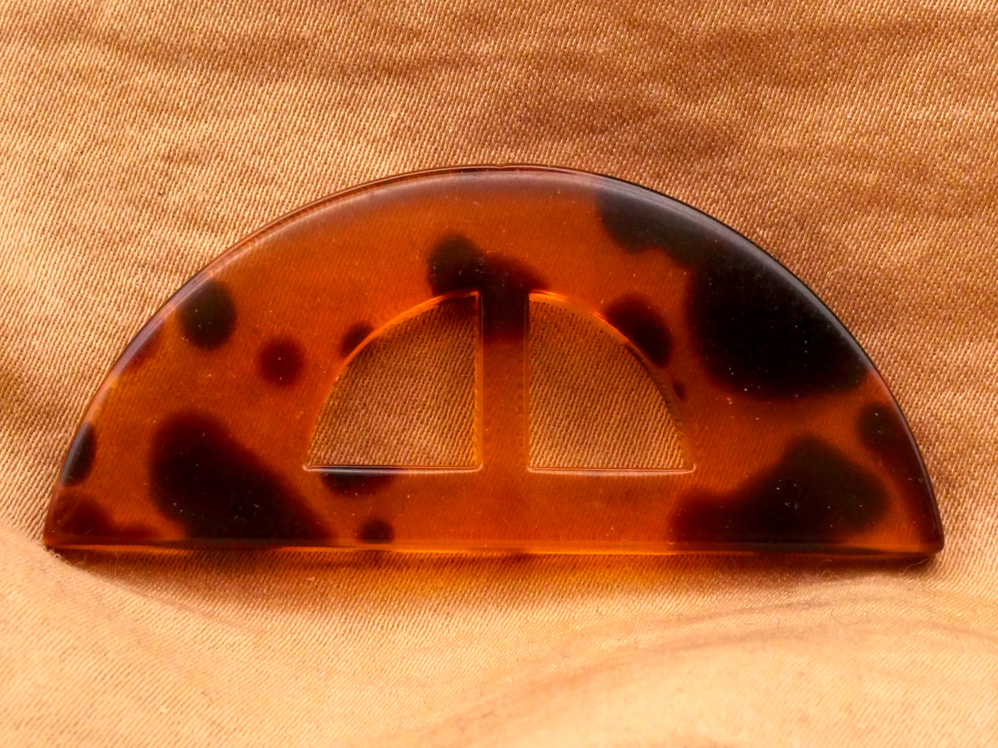 Tortoiseshell Look Half Circle Large Plastic Toggle Button 21x48mm