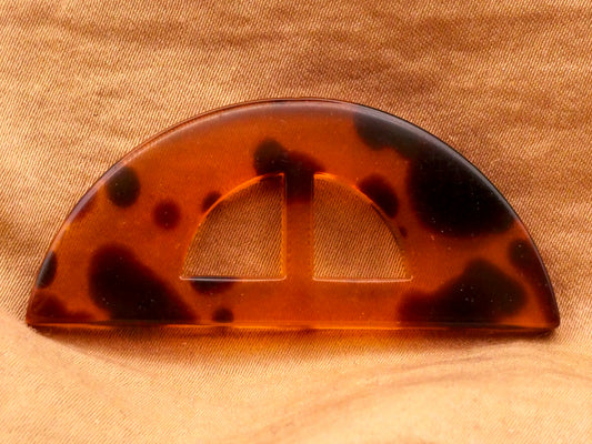 Tortoiseshell Look Half Circle Large Plastic Toggle Button 21x48mm
