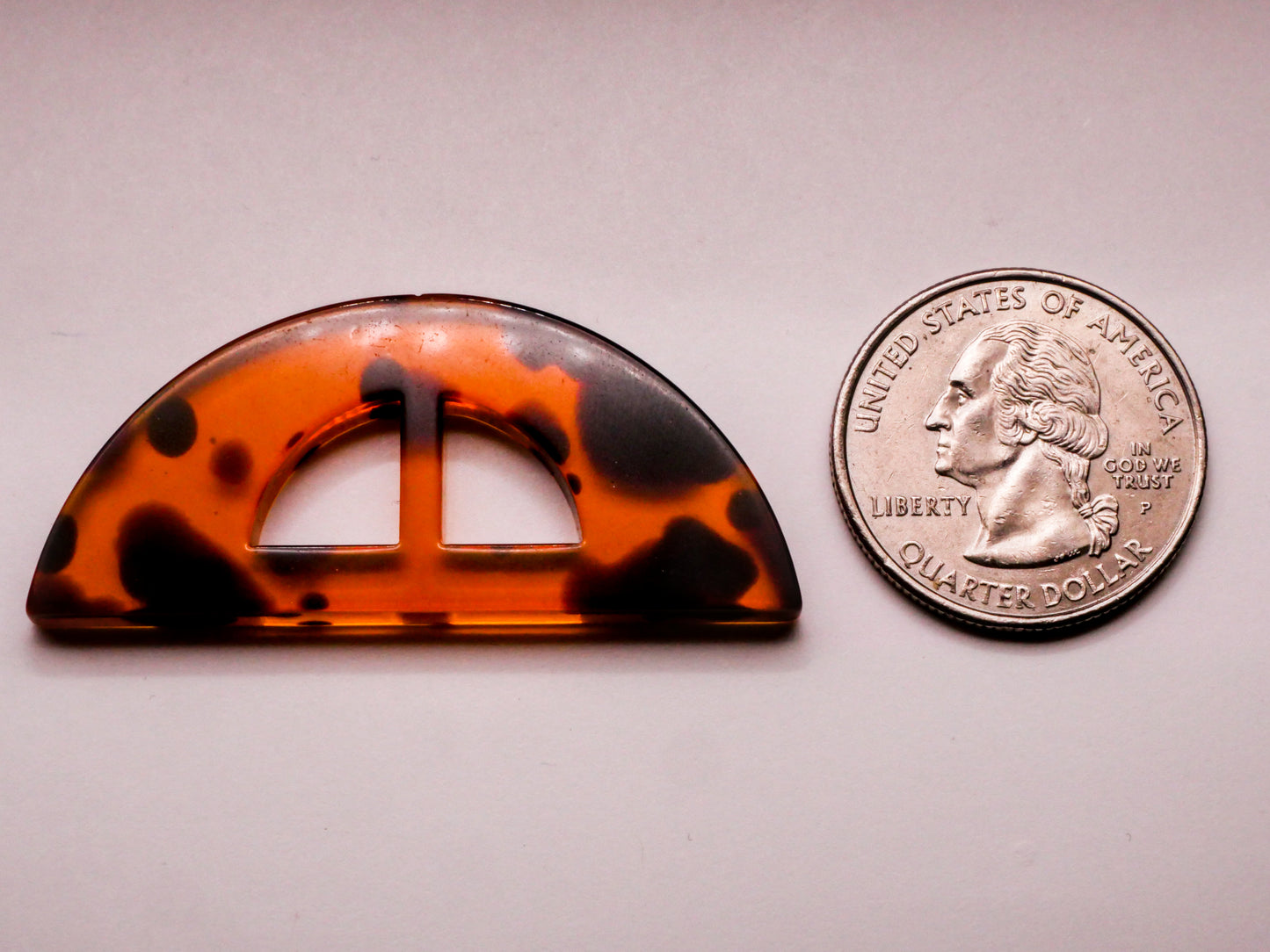 Tortoiseshell Look Half Circle Large Plastic Toggle Button 21x48mm