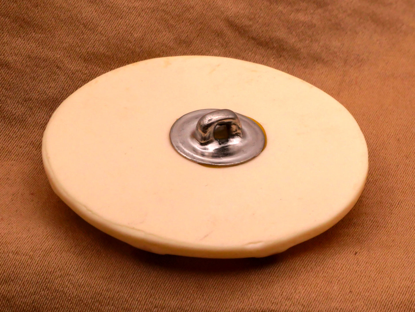 Tribal Look Large Vintage Butter Brown Plastic Button 42mm