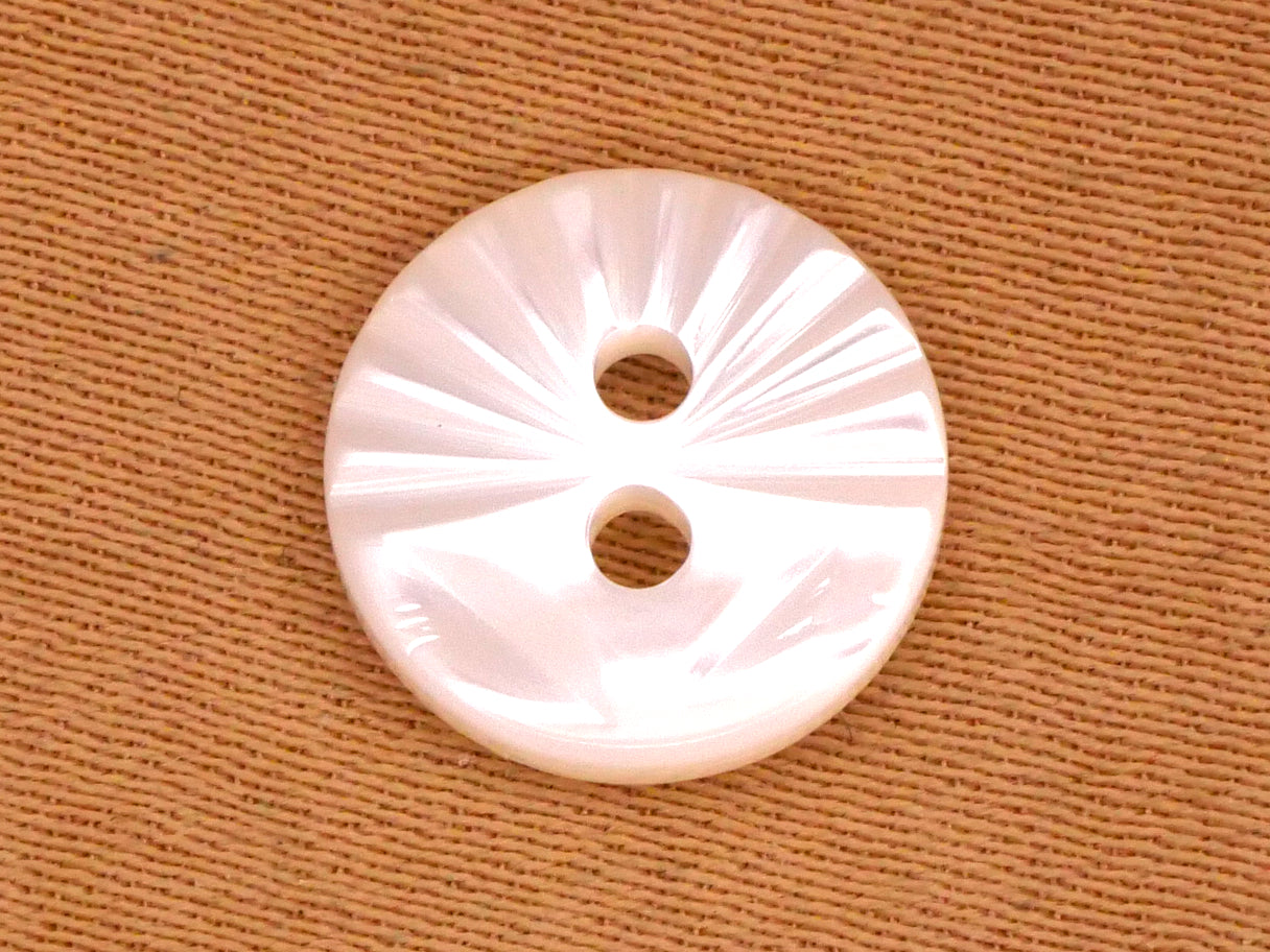 Sun Rays Fan Carved Mother of Pearl Button 10mm