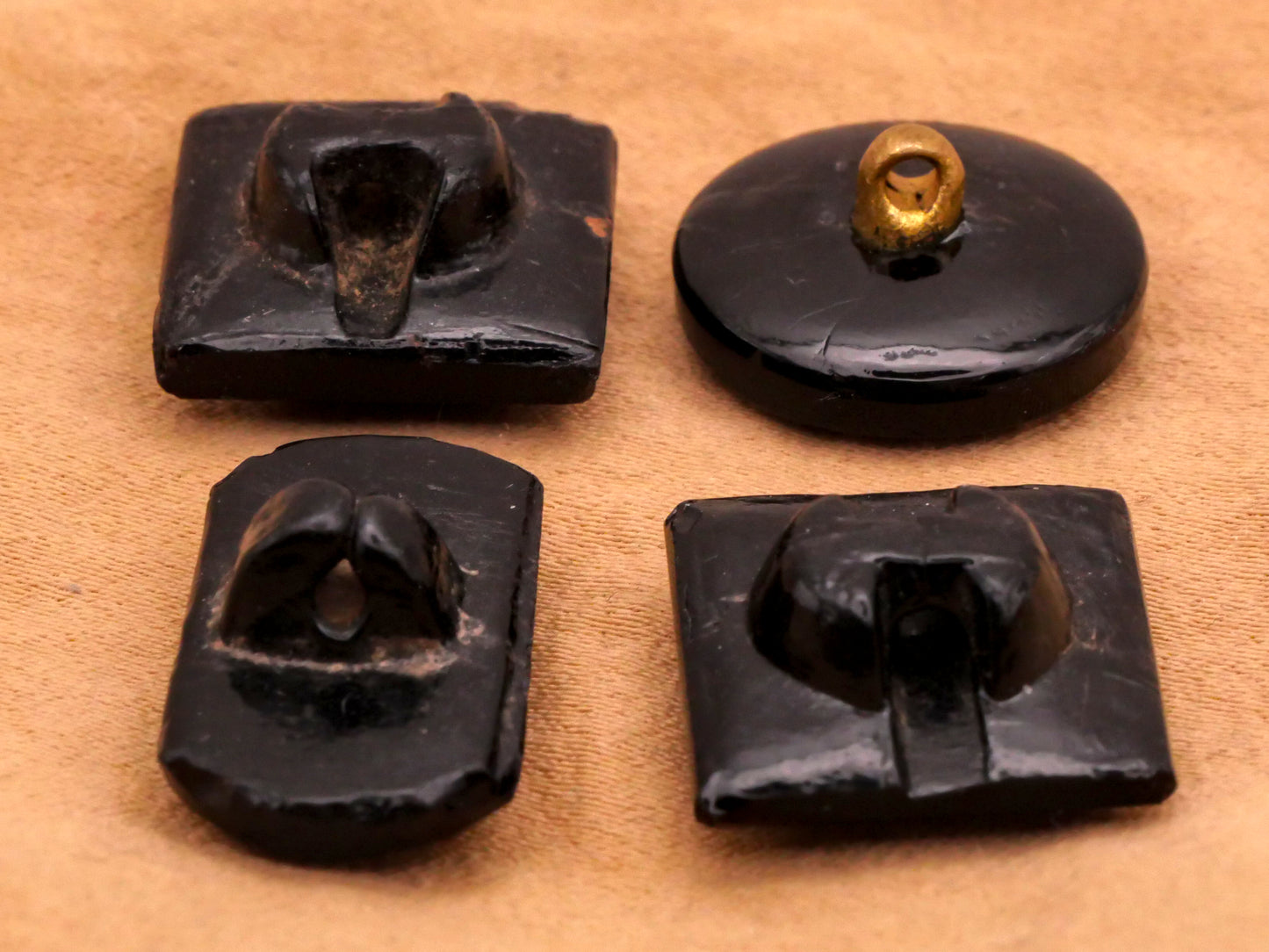 Mirror Matte Cut Black Glass Button Various 11-20mm