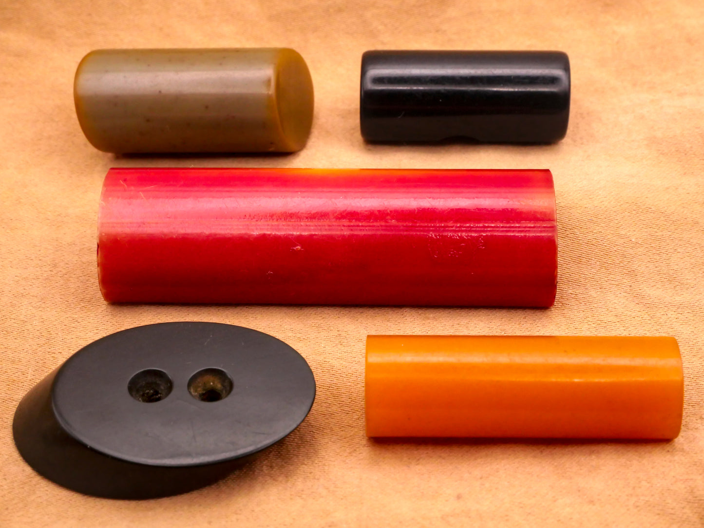 Cylinder Look Early Plastic Vintage Button Various 10-49mm