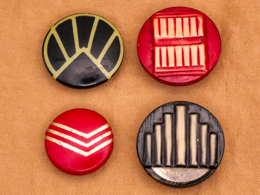 Art Deco Two-Tone Celluloid Early Plastic Button Various 18-23mm