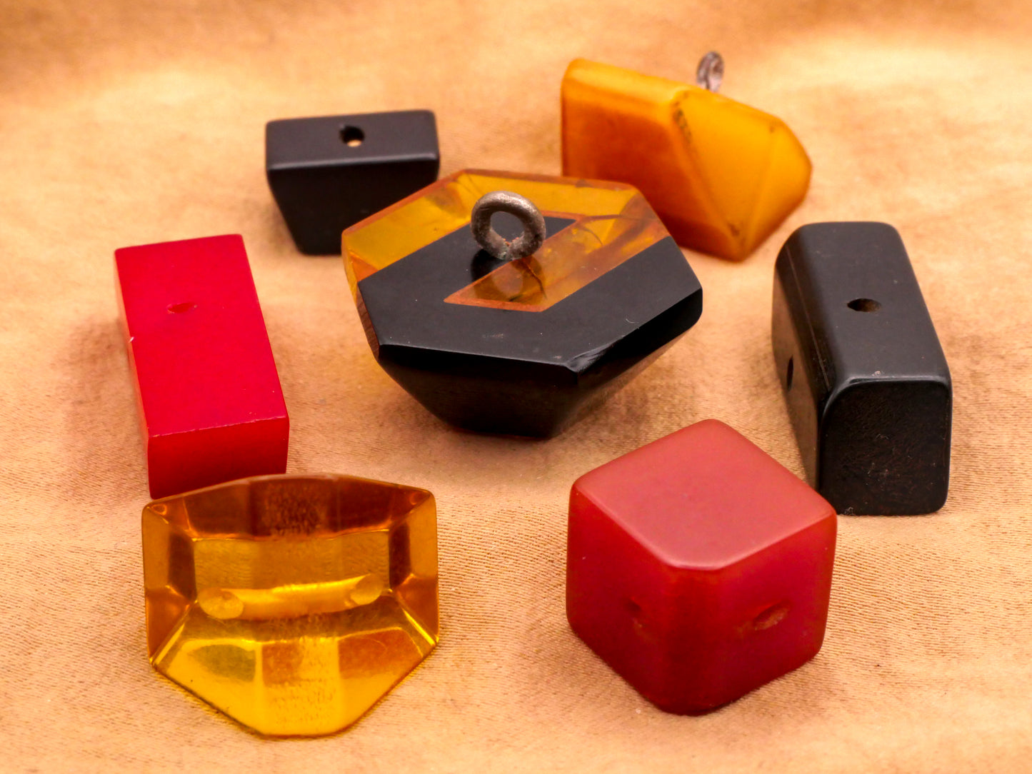 Geometric Early Plastic Vintage Button Various 10-30mm
