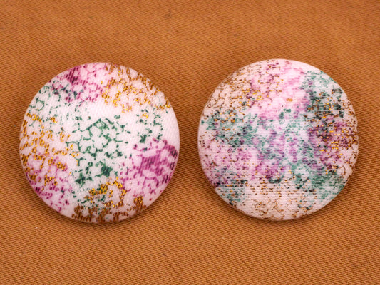 Splatter Paint Look Vintage White Glass Button Various 22-23mm