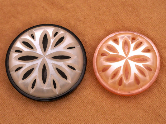 Mother of Pearl Look Plastic Dome Black or Pink Button Various 28-34mm