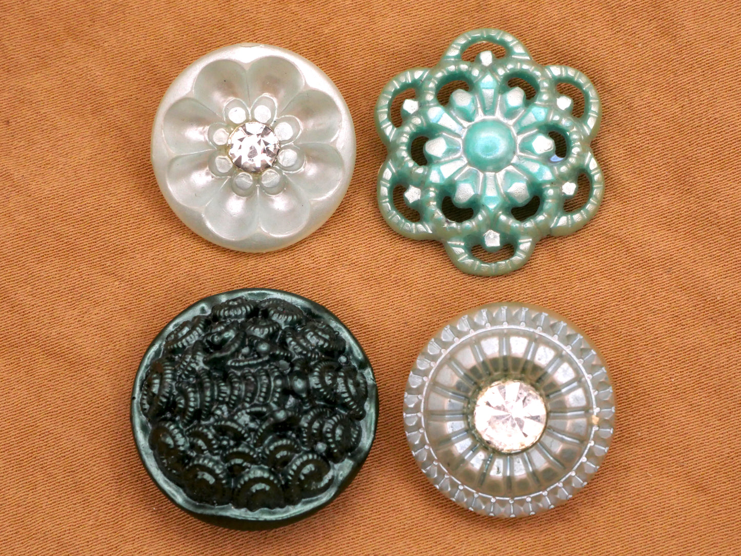 Mint Green Pearlized Plastic Vintage Button Various 18-22mm