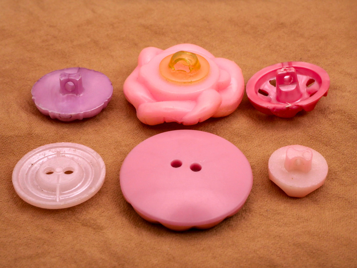 Pink Shades Pearlized Plastic Vintage Button Various 12-28mm