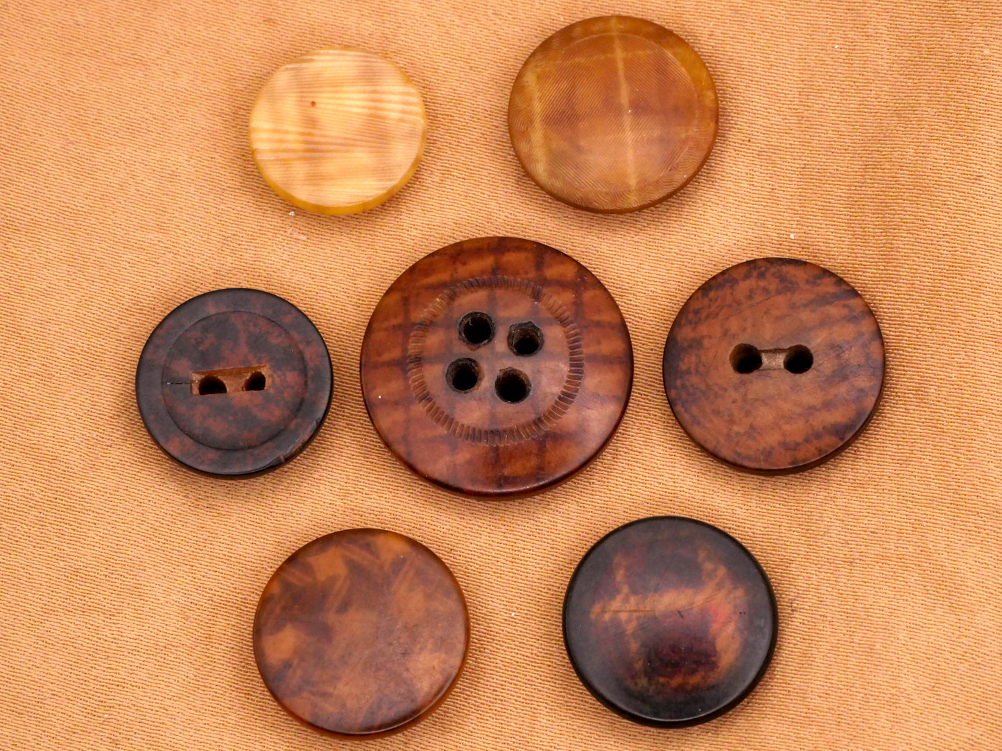 Plaid Vegetable Ivory Tagua Nut Button Various 13-19mm
