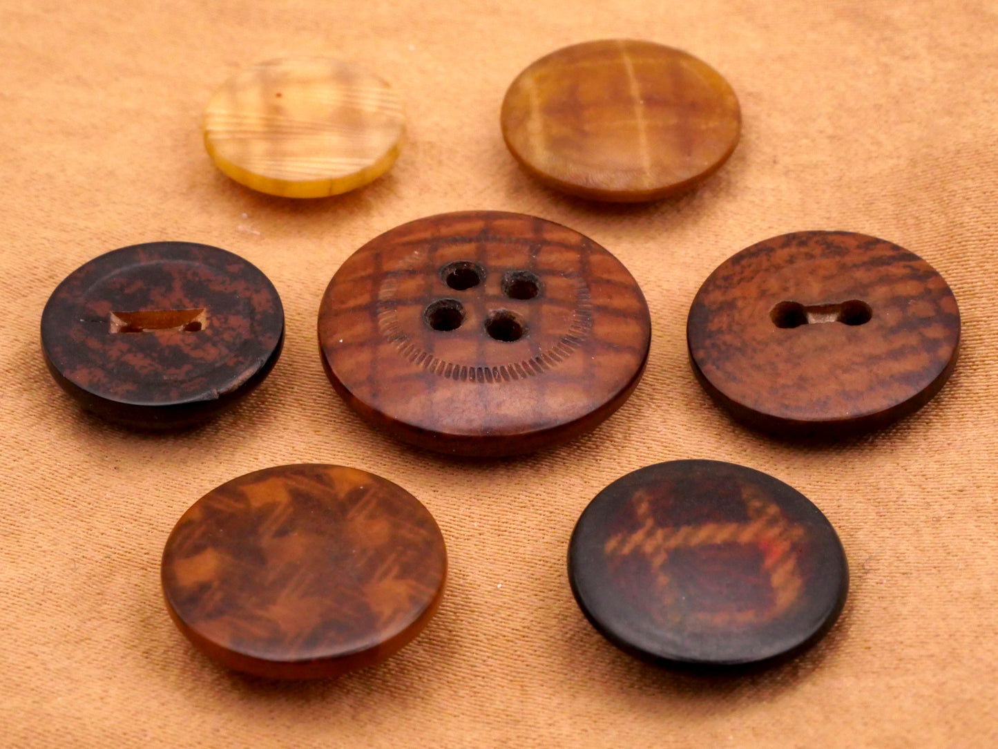 Plaid Vegetable Ivory Tagua Nut Button Various 13-19mm