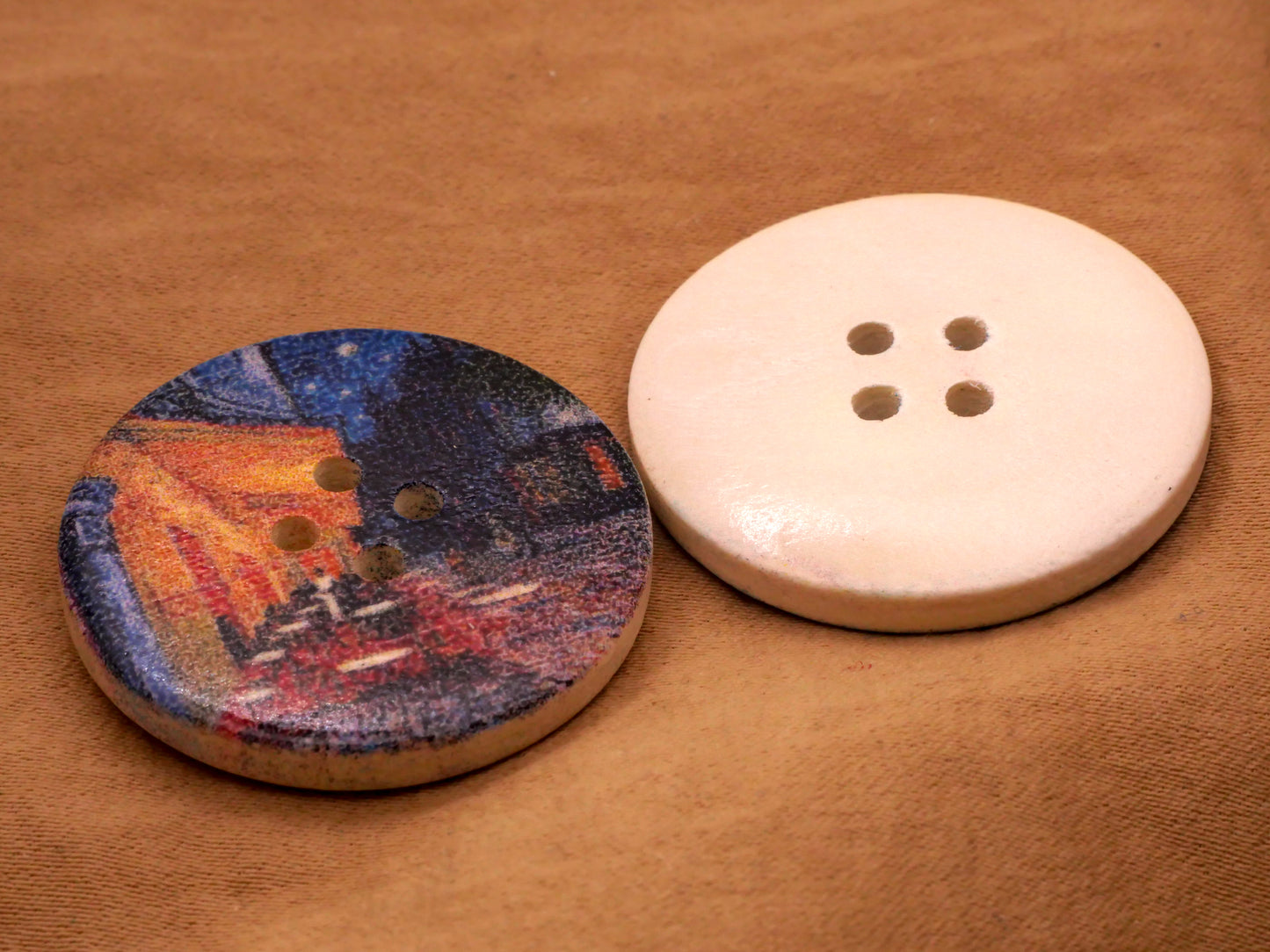 Van Gogh Paintings Wood Set of Six Buttons 29mm
