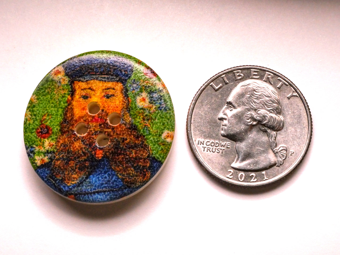 Van Gogh Paintings Wood Set of Six Buttons 29mm