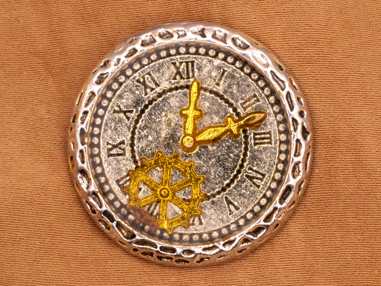 Clock Gear Junque Look Metal Resin Button 29mm
